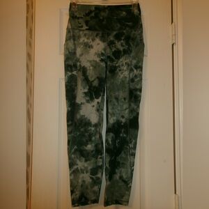 Green Tie-Dye Leggings